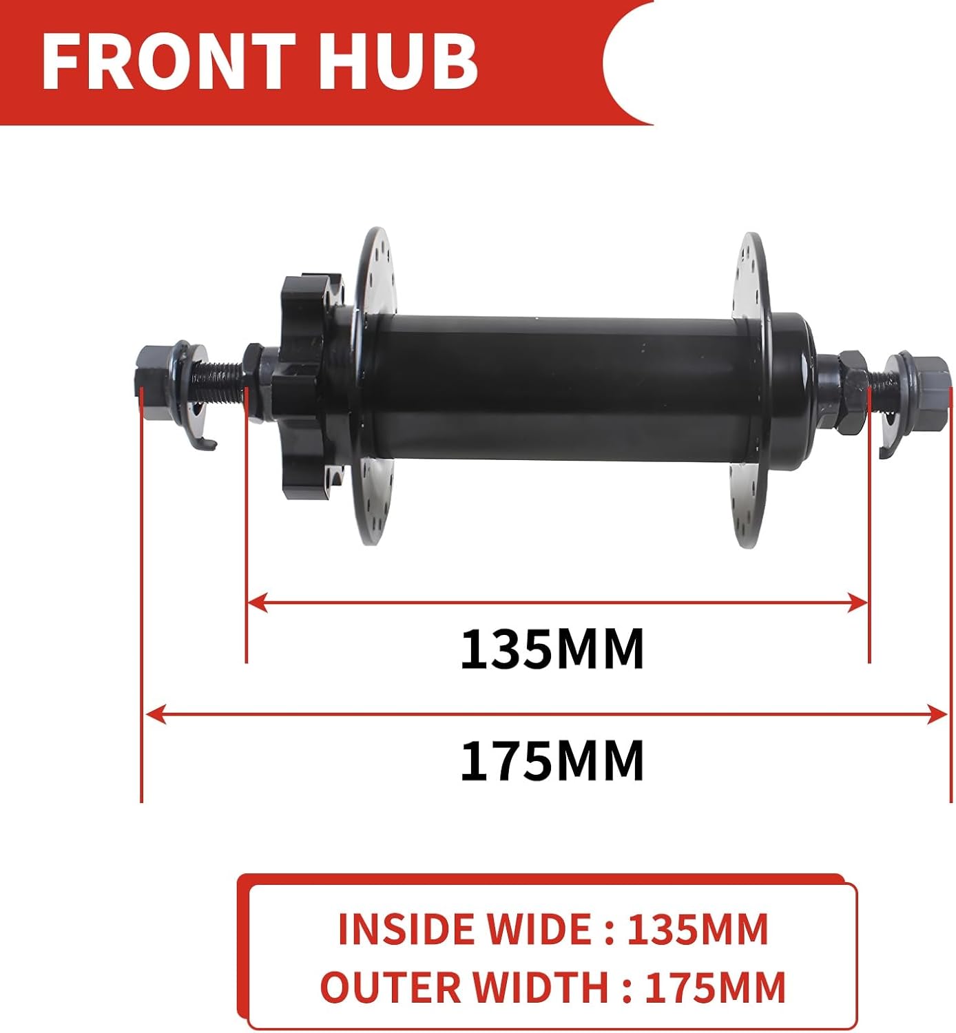 20in/24in/26in X 4.0" Fat Tire Bike Front Rear Wheel Disc Brake Snow Bike Wheelset QR 135mm/195mm 36H Hubs Beach Bike Wheels 14G Spokes for 7/8/9/10s Rotary Freewheel E-Bike Black