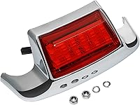 Vista 2 de TCT-MOTORPARTS Luz de punta de guardabarros trasera cromada roja para Harley FLSTC Heritage Softail Classic