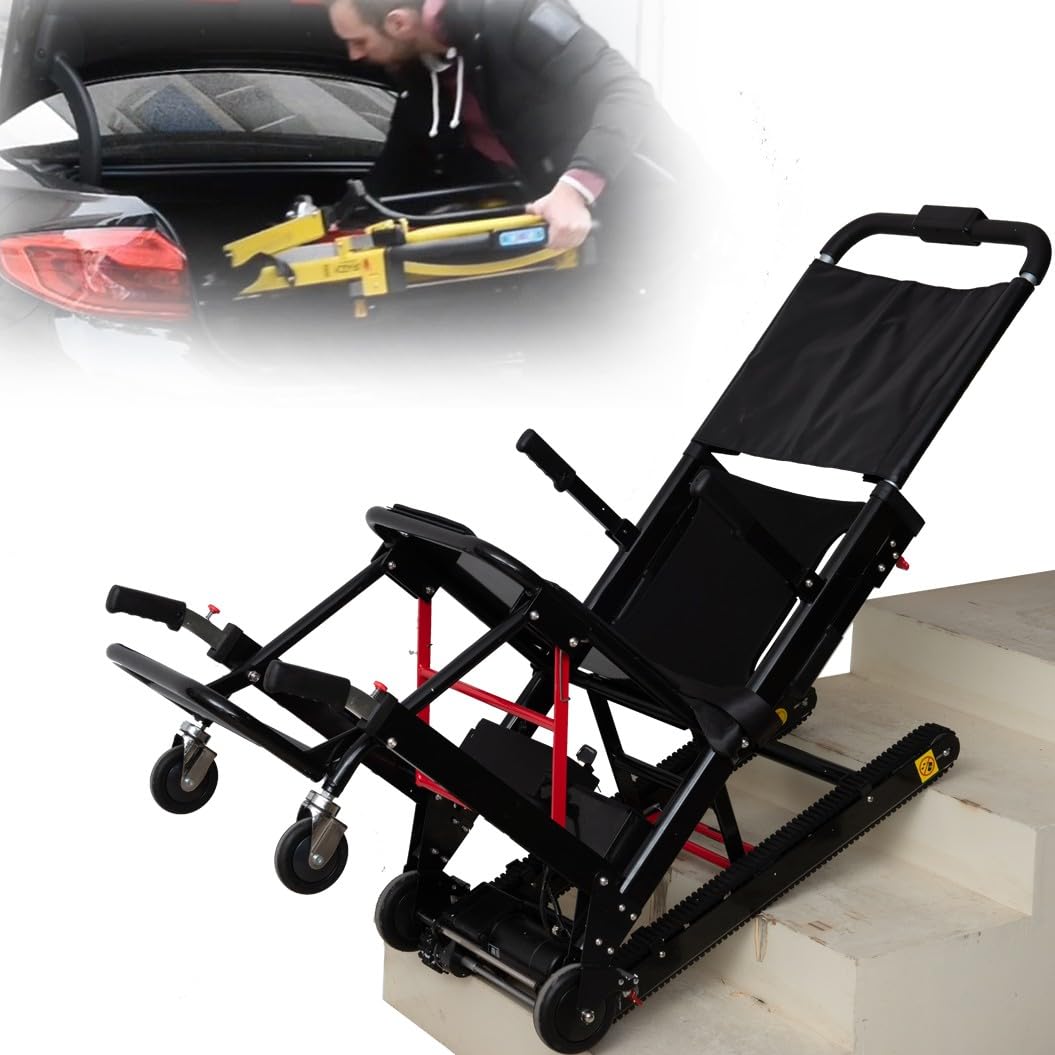 Elektrischer Treppenliftstuhl,Wagen Stair Climber Für Rollstühle,Treppensteiger Elektrisch,Electric Stair Climber Aus Aluminiumlegierung,Zuladung: 165 Kg A