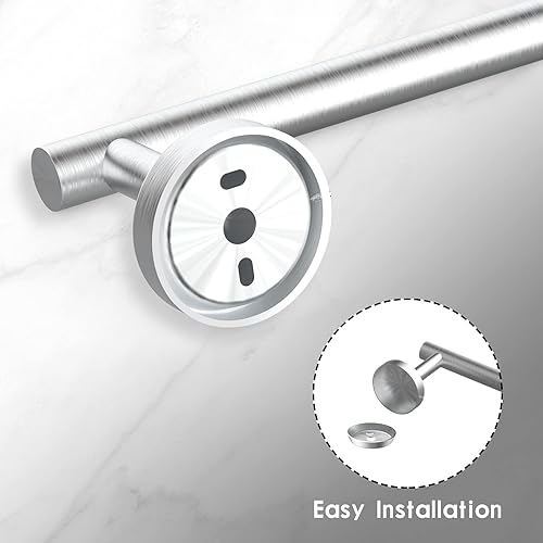 Miniatura 3 de Newfun Toallero de baño de níquel cepillado de 24 pulgadas, 2 toalleros para barra de baño, toalleros clásicos de acero inoxidable SUS304 montado en