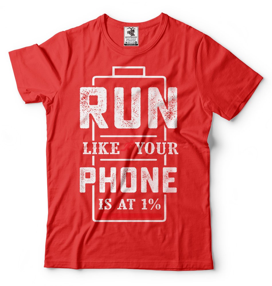 Silk Road Tees Funny Running T-Shirt Battery Low ...