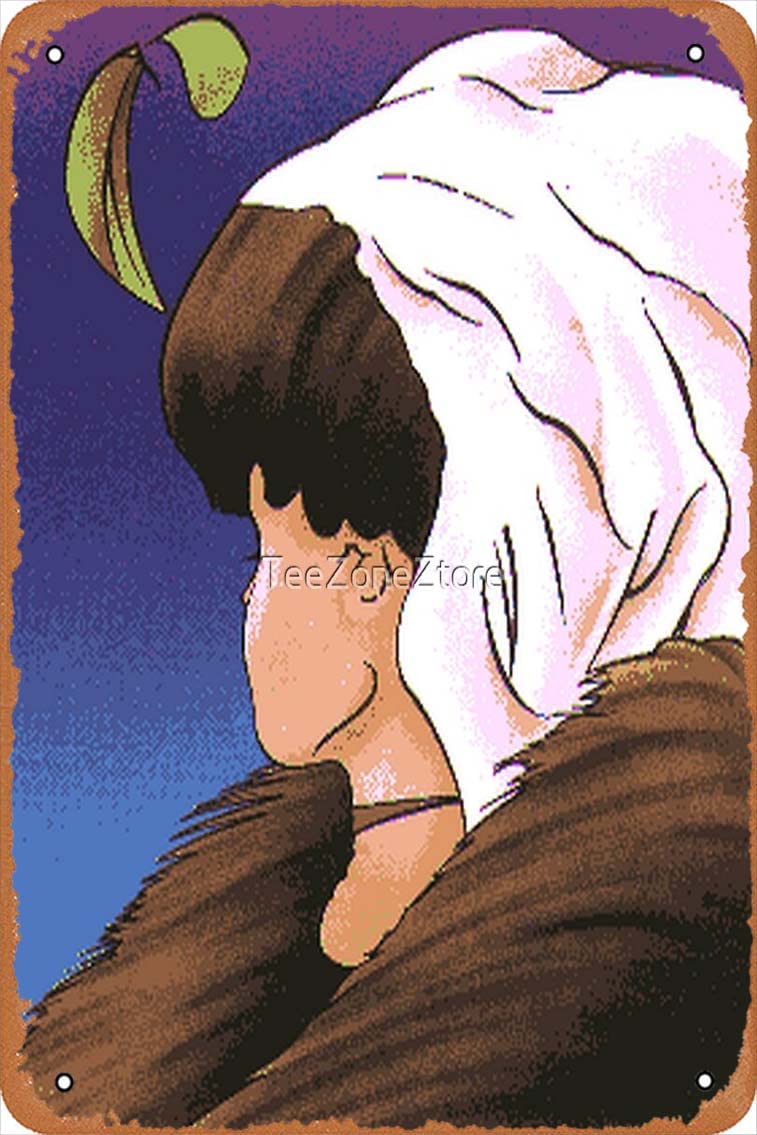 Optical Illusion - Old lady/Young Lady Poster Metal Sign Retro Home Decorative Vintage Tin Sign 12 x 8 Inch