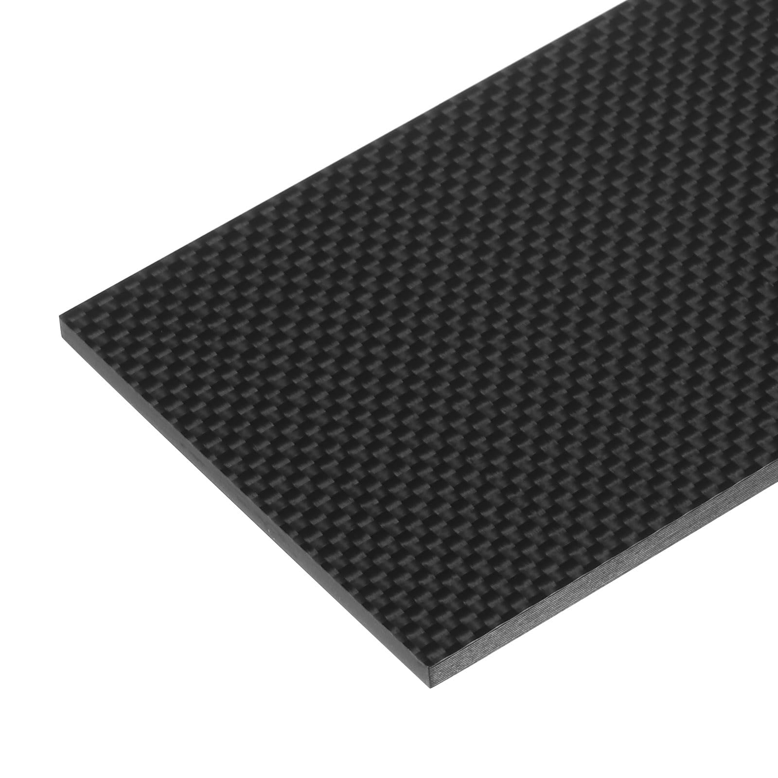 sourcing map 1 Pcs Carbon Fiber Sheet 125x75x4mm Glossy Surface Pultruded Flat Carbon Fiber Board Plate Plain Weave Panel Sheet for Kites RC Airplane