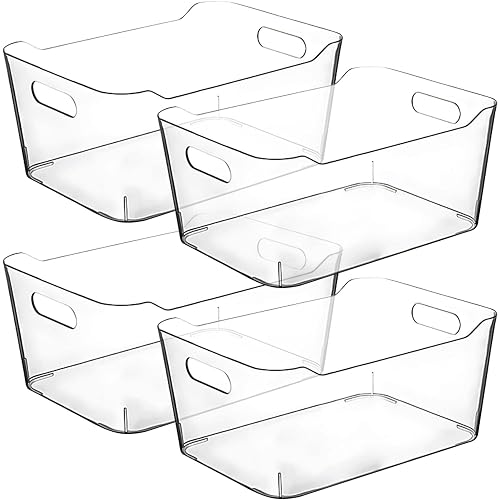 Clear Plastic Storage Bins for Kitchen Organization