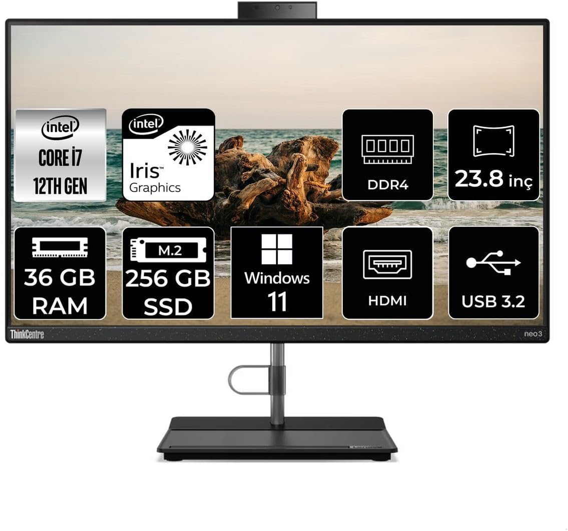 Lenovo THİNKCENTRE NEO 30A i7 1260P 36GB RAM 256GB SSD 23.8" FHD W11P