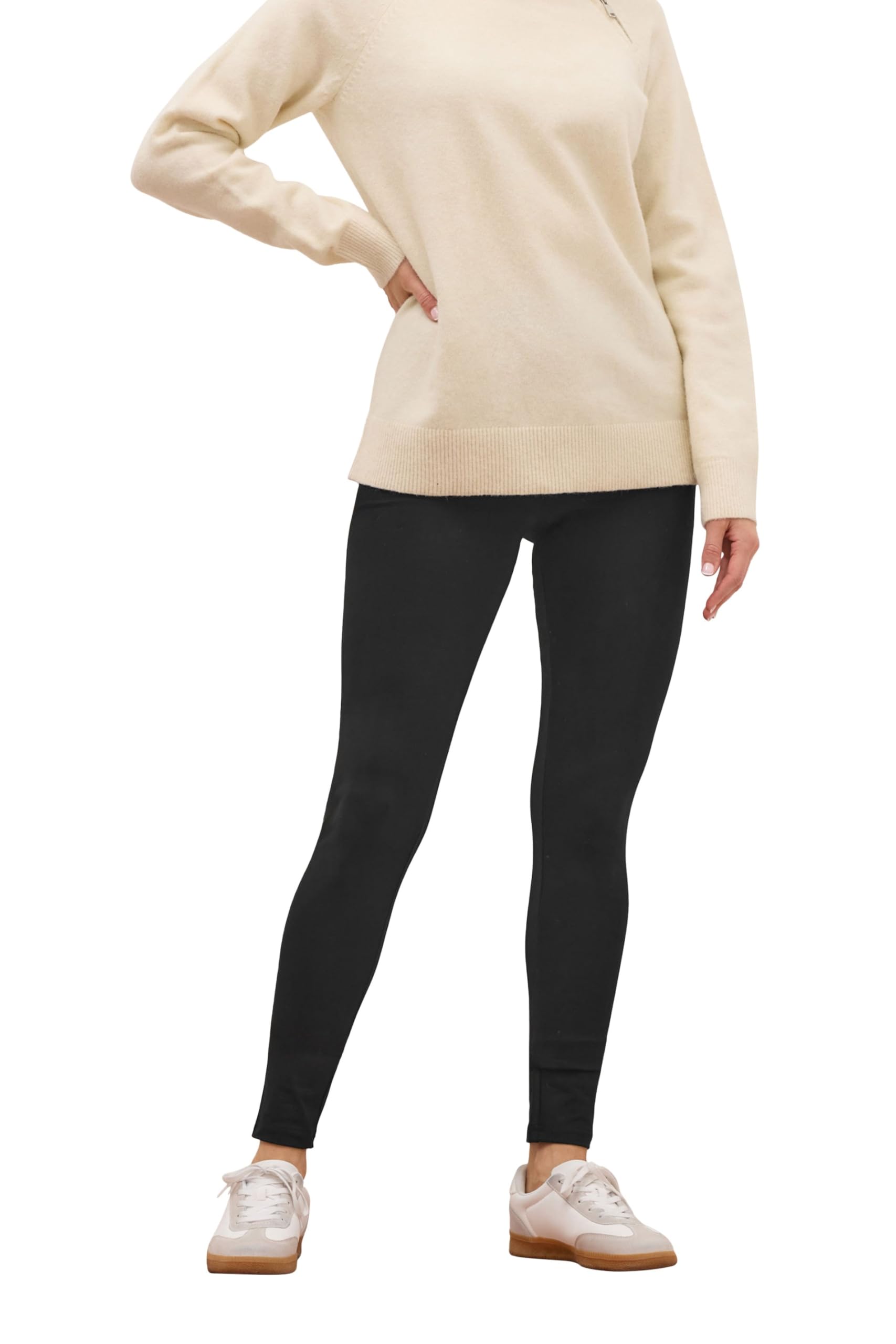 Long Tall Sally Women's Tall Cotton Stretch Leggings Pants in Black | Size: 22