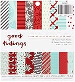 American Crafts 36 Sheet Good Tidings Paper Pad, 6 x 6