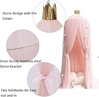 Vista 15 de ESUPPORT Toldo de cama de princesa, cúpula de encaje, mosquitera, tienda de campaña para colgar decoración del hogar, cortinas de red, rincón