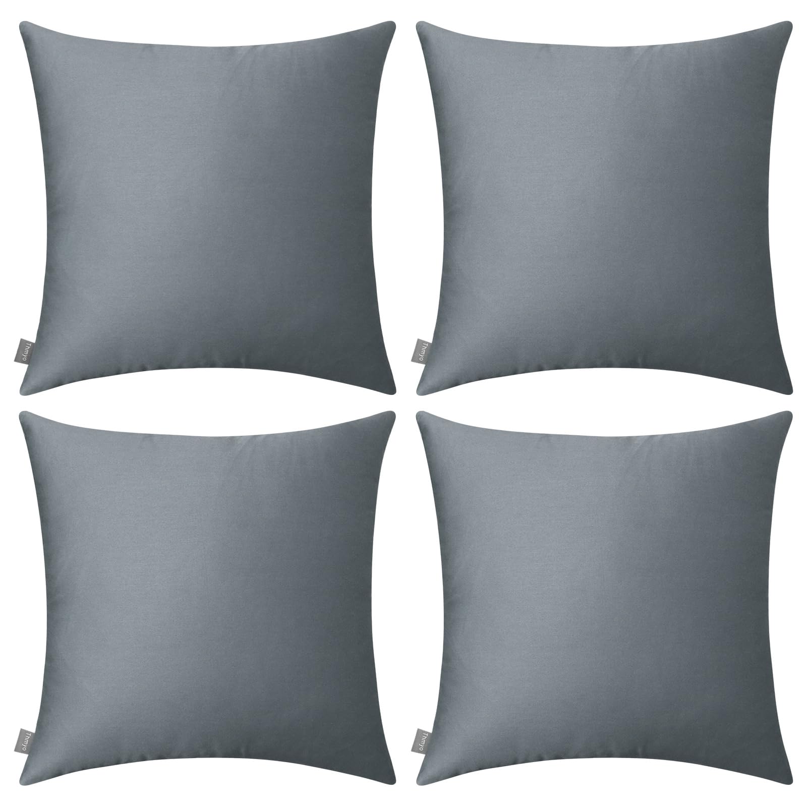 Thmyo 4-Pack 100% Cotton Comfortable Solid Decorative Throw Pillow Case Square Cushion Cover Pillowcase Sublimation Blank Pillow Covers DIY Throw
