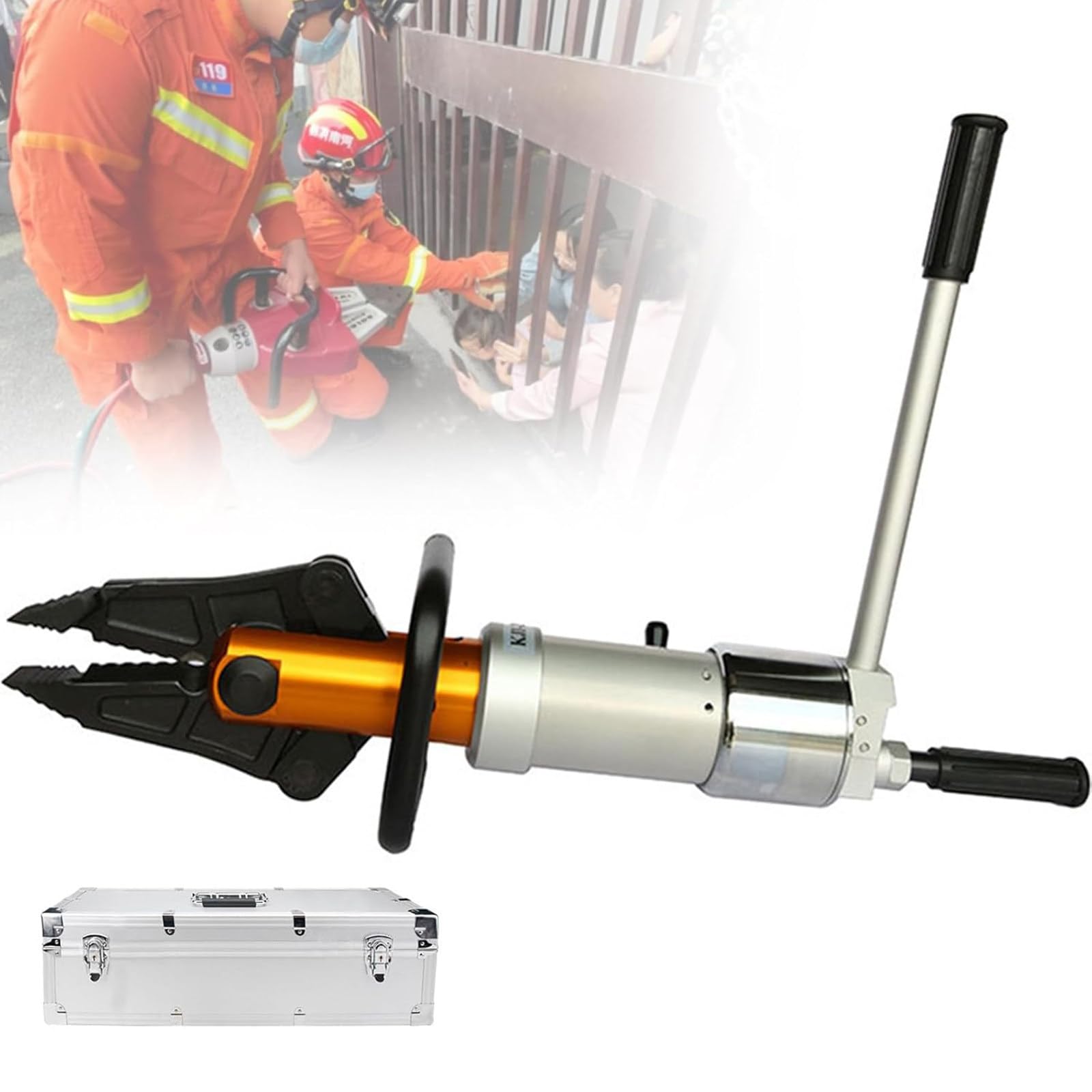 LQQYJSM Hydraulic Rescue Tool - 18t Spreader Cutter 160mm Max Opening, 63mpa Pressure, Integral Portable Hydraulic Spreader Stretching Pliers Cutter Hydraulic Expander Aluminumboxpacking