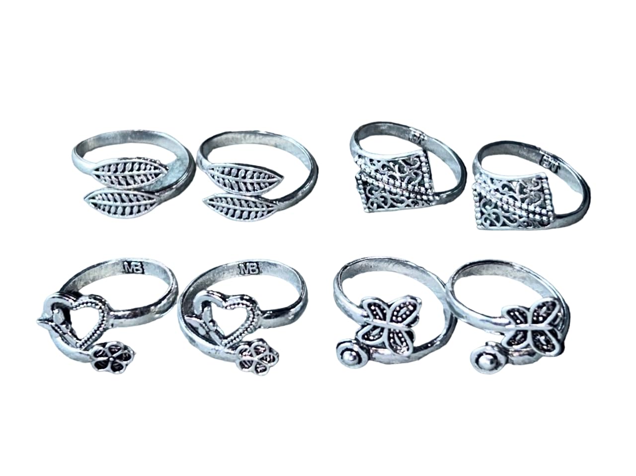 Women & Girls Metal Fancy Glossy finish Toe Ring Adjustable Bichiya/Leg Finger Ring_Combo_4 (A_C_P_110821_Silver)-image-47