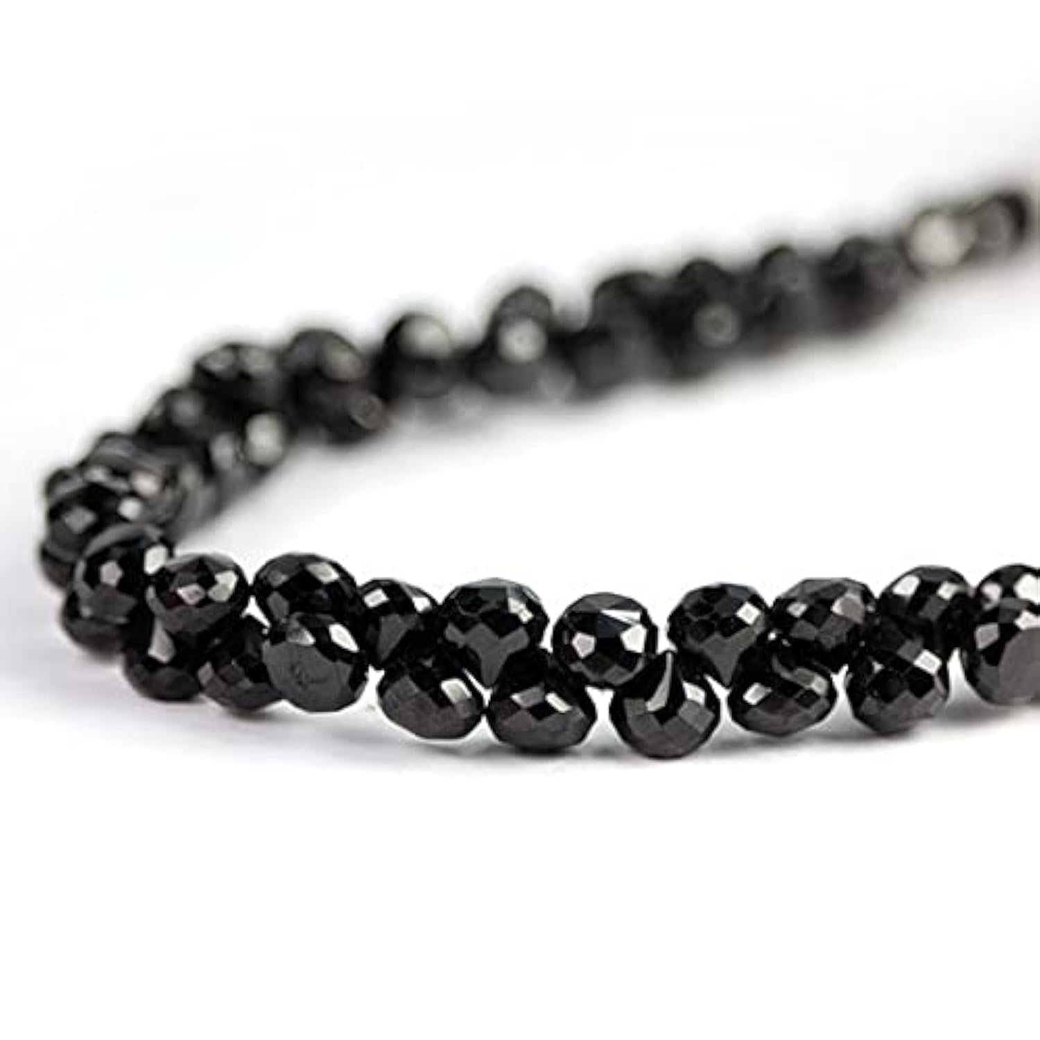 Spinelle noire micro facettée LKBEADS oignons de 5-6 mm pour création de bijoux