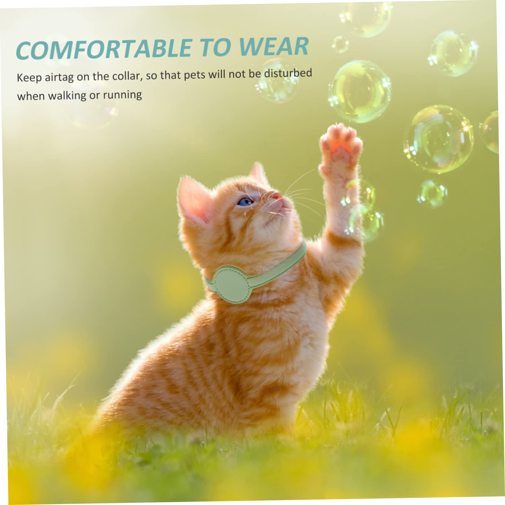 FOMIYES 5stücke Cat Tracer Collar Verstellbares Atmungsaktives Katzenhalsband Aus Pu-Material Leicht Und Bequem Für Outdoor-aktivitäten Kompatibel Mit Helligrün