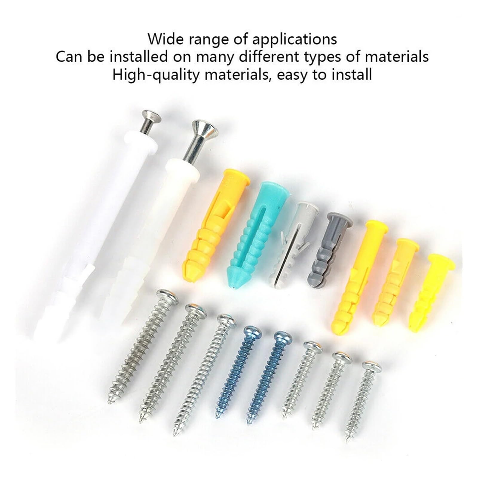 200 teile/satz Kunststoff Selbst Expandierende Trockenbau Anker Schraube Anker Sortiment Kit Edelstahl Wand Dübel M4 M5 Lucky
