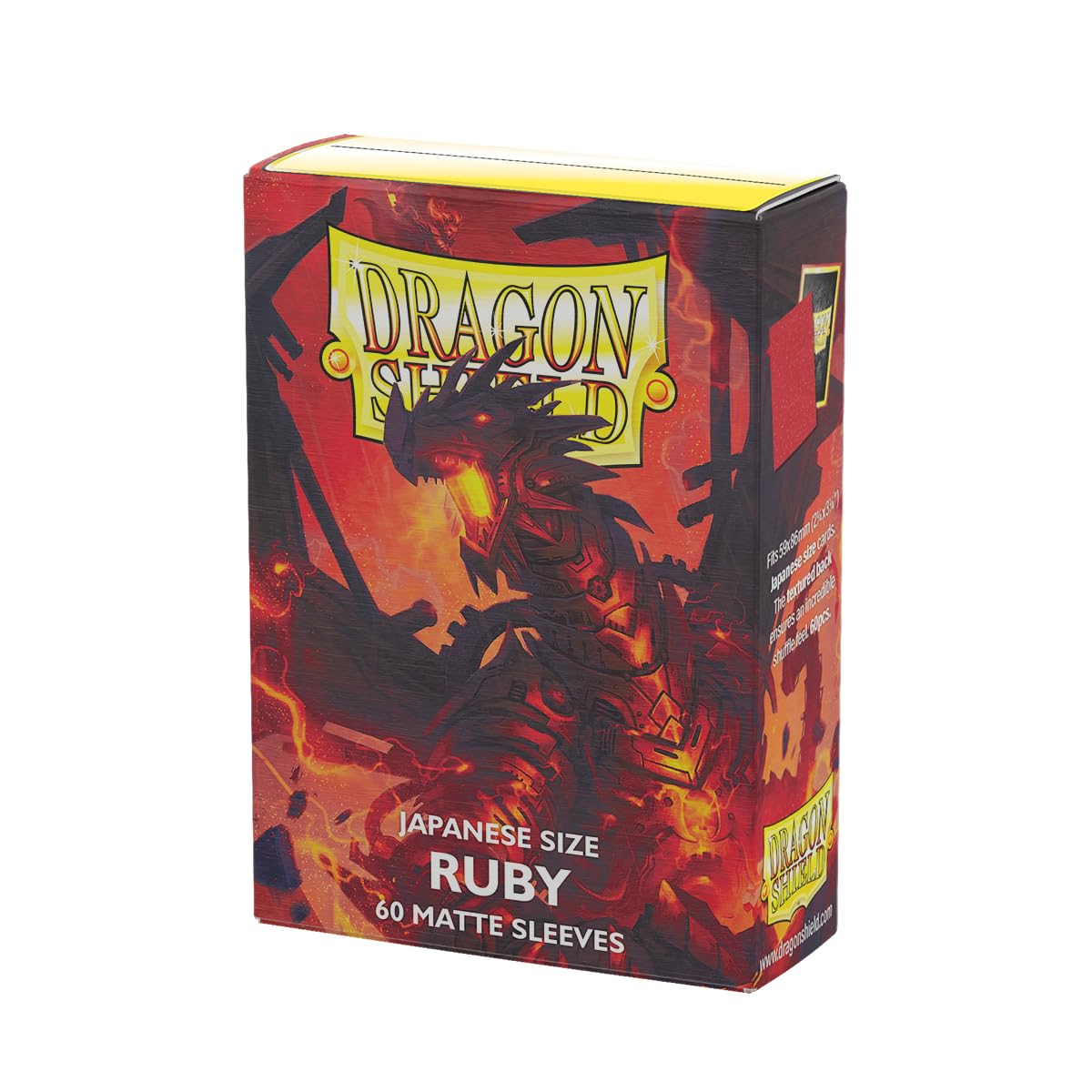 Dragon Shield | Japanese Size Card Matte Sleeves | 60 CT - Smooth & Tough Premium TCG Sleeves - Compatible with Yu-Gi-Oh, Naruto, Cardfight & Vanguard | Ruby