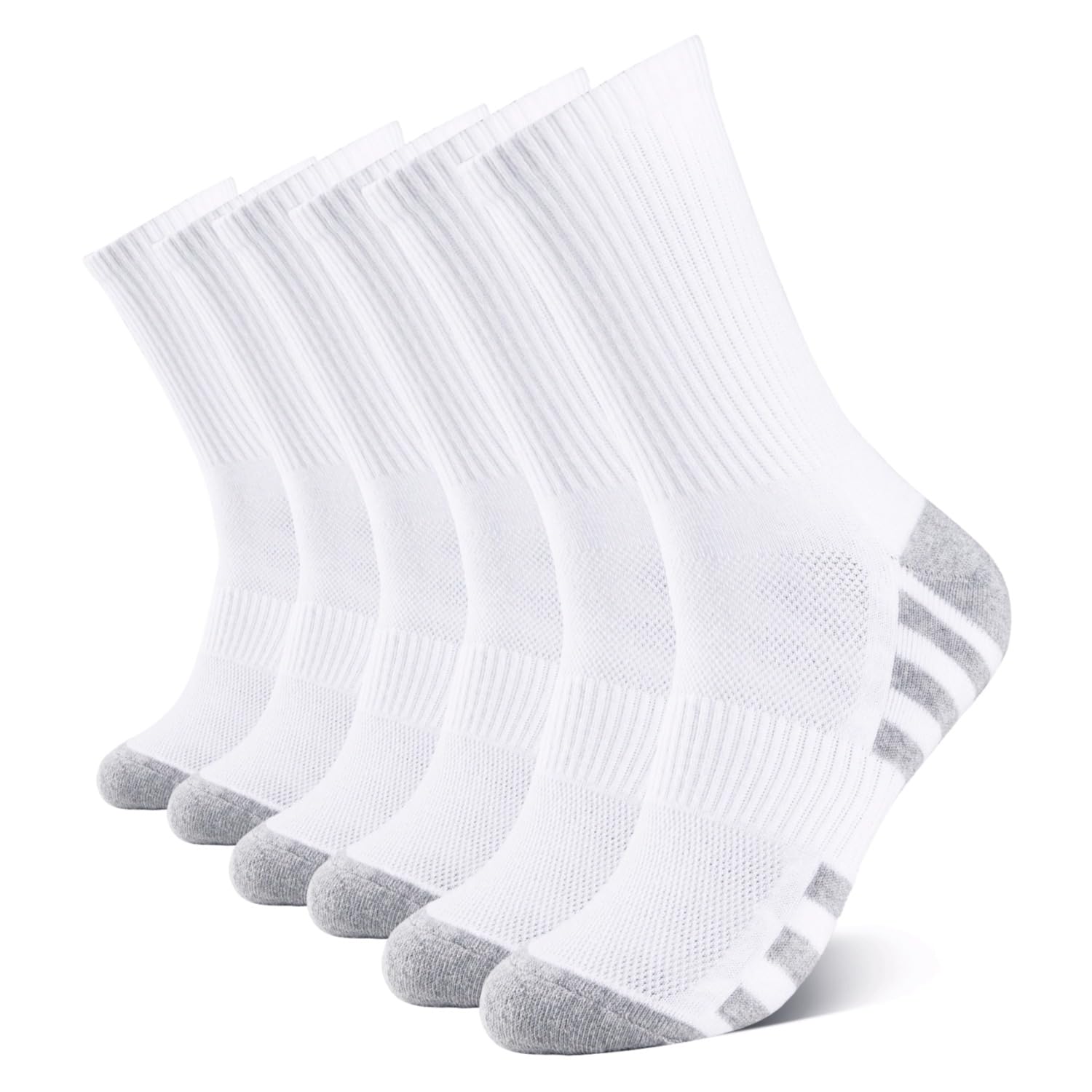 Laysblen Mens Athletic Socks Cotton Moisture Wicking Cushion Crew Sport Work socks Men Women for Hiking Basketball 6 Pairs
