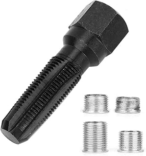 Acouto Kit de reparo de roscas de 14 mm, kit de reparo de roscas M14 x 1,25 mm, ferramenta de reparo de rosca para orifício de vela de ignição de aço usada para reparar roscas de vela de ignição danificadas