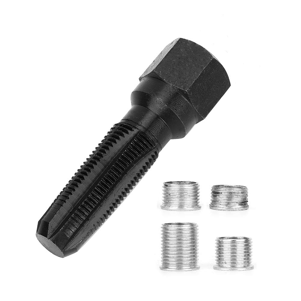 Tyenaza M14 x 1,25 Kit di Riparazione per Filetti Helicoil Candele, 14mm Attrezzo per Riparazione Filettatura Foro Candela in Acciaio Rigeneratore Filettatura