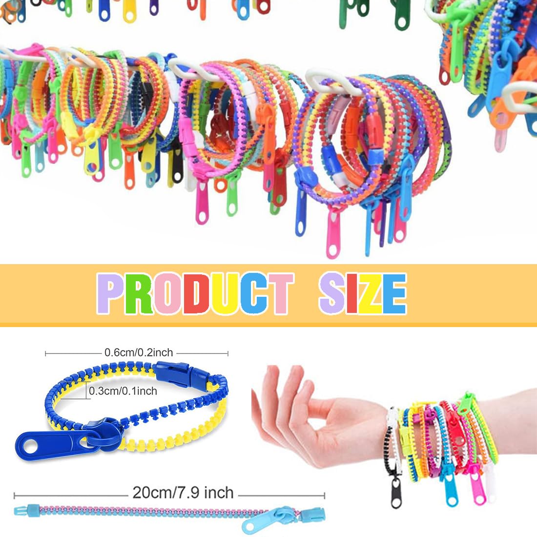 30 Braccialetti Con Cerniera Colorati - Per Feste, Compleanni E Regali Per Bambini - Foto 6