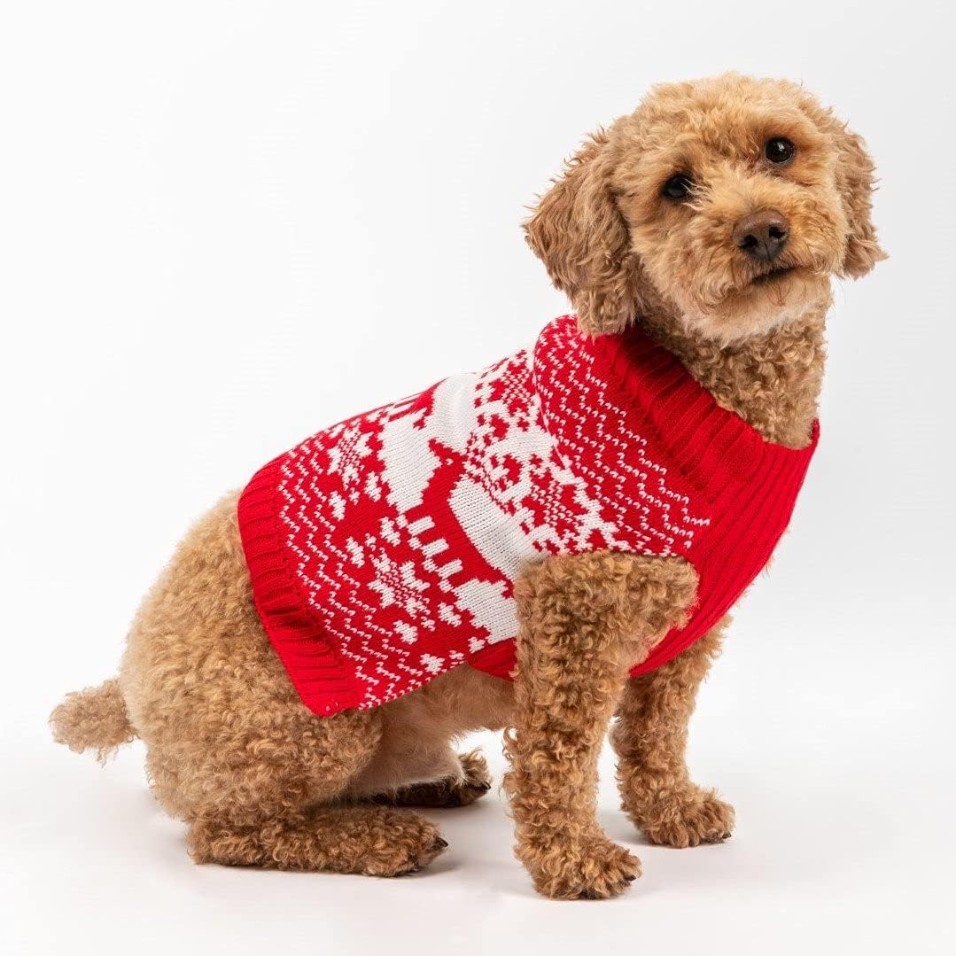 famjamjams Matching Pet & Owner Sweaters, 100% Acrylic Pet Parent Dog Twinning Ugly Holiday Sweater, Classic Christmas - Image 4
