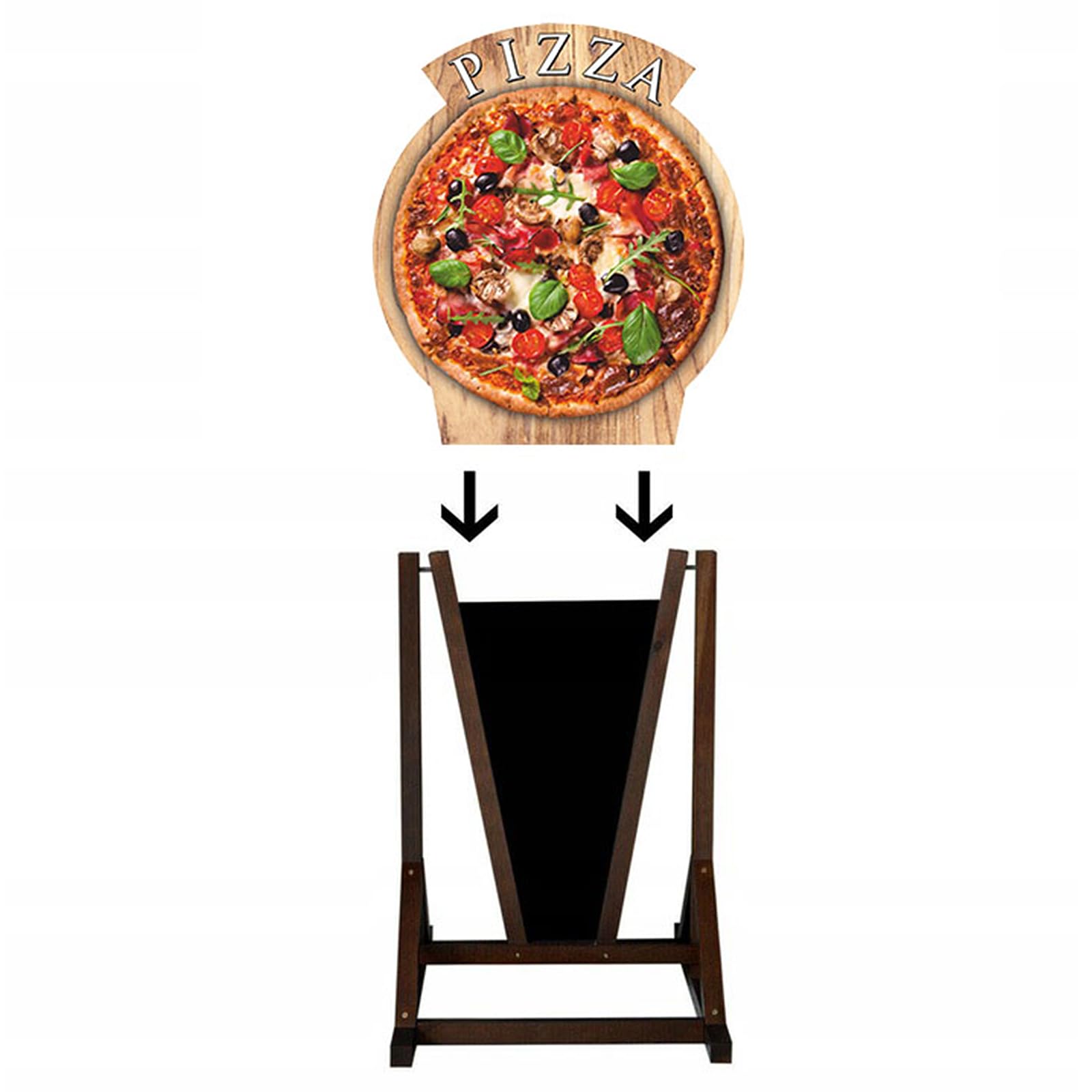 Dwustronny potykacz reklamowy 154 x 74 cm, wodoodporna tablica kredowa z wymiennym panelem do kawiarni i lodziarni (Brązowy, 1. Kolorowe lody)