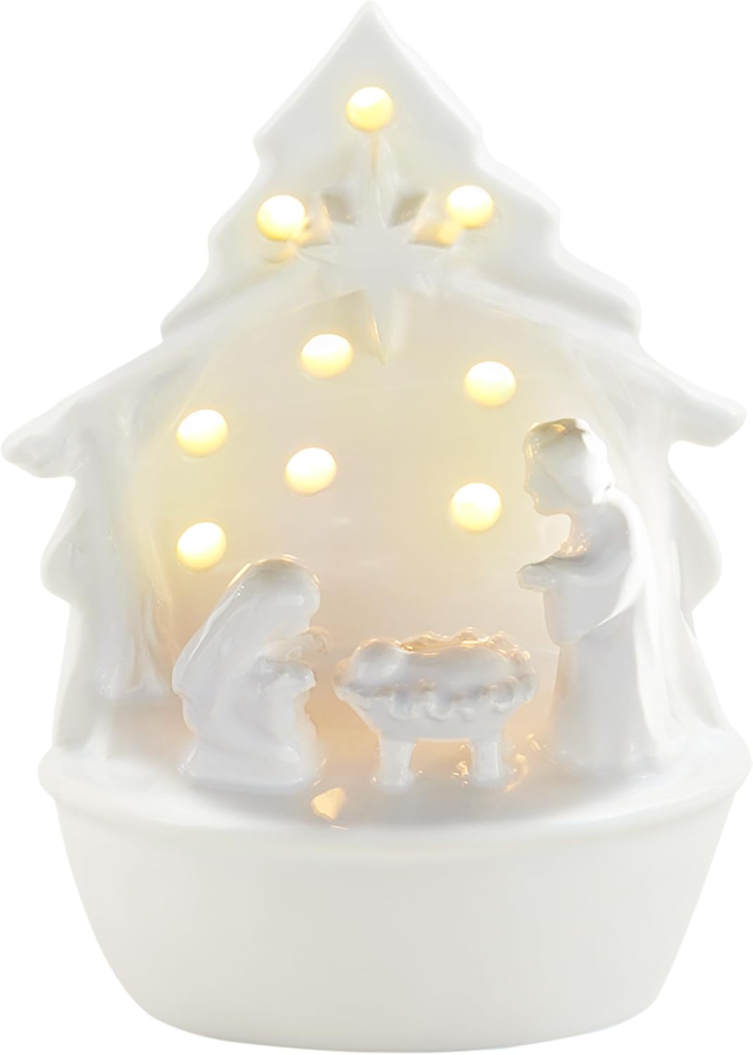 Mud Pie Light Up Nativity Sitter; 4 1/2" x 2 3/4"