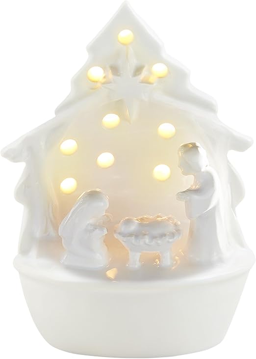 Mud Pie Light Up Nativity Sitter; 4 1/2" x 2 3/4"