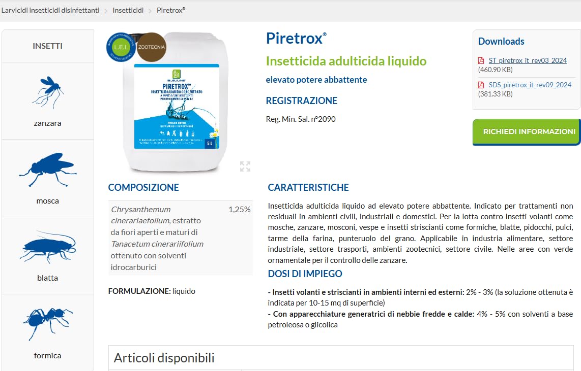 Insetticida Piretrox LT 5