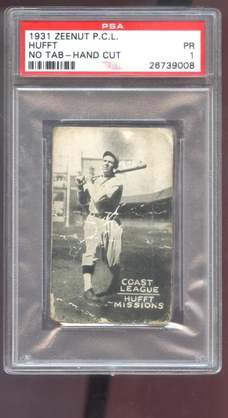 1931 Zeenut Fuzzy Hufft PSA 1 Graded Baseball Card Pacific Coast League PCL - Slabbed Baseball Cards