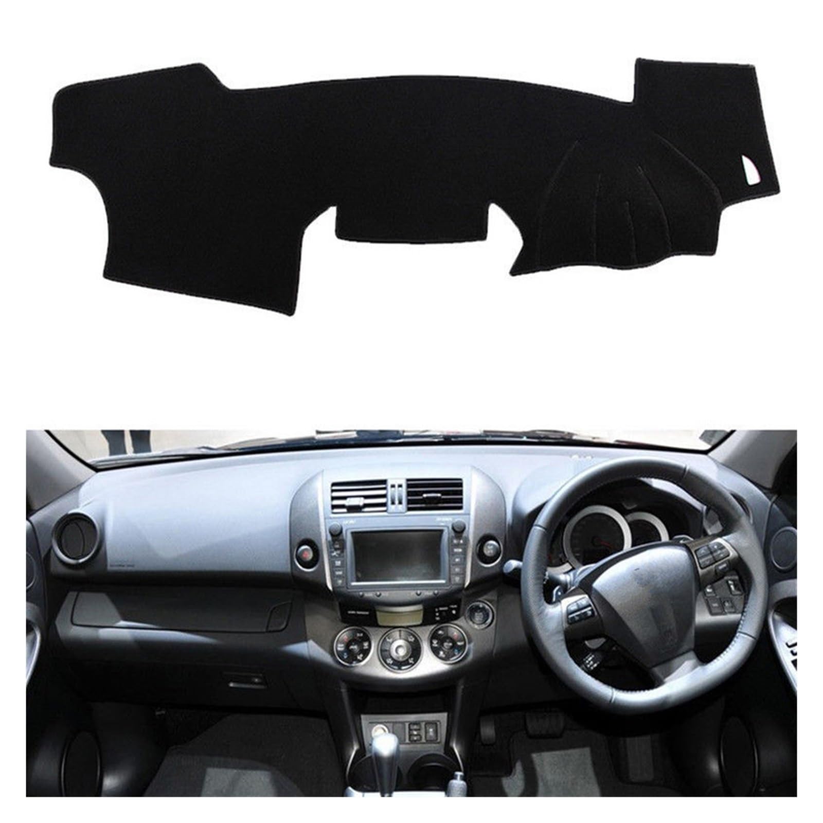Tapis Tableau Bord intérieur Voiture pour Toyota pour RAV4 XA30 2006-2012 Dashmat Tableau Bord Couverture Dash Pare-Soleil Tapis Accessoires Voiture Style(Black(Black Edge) RHD)