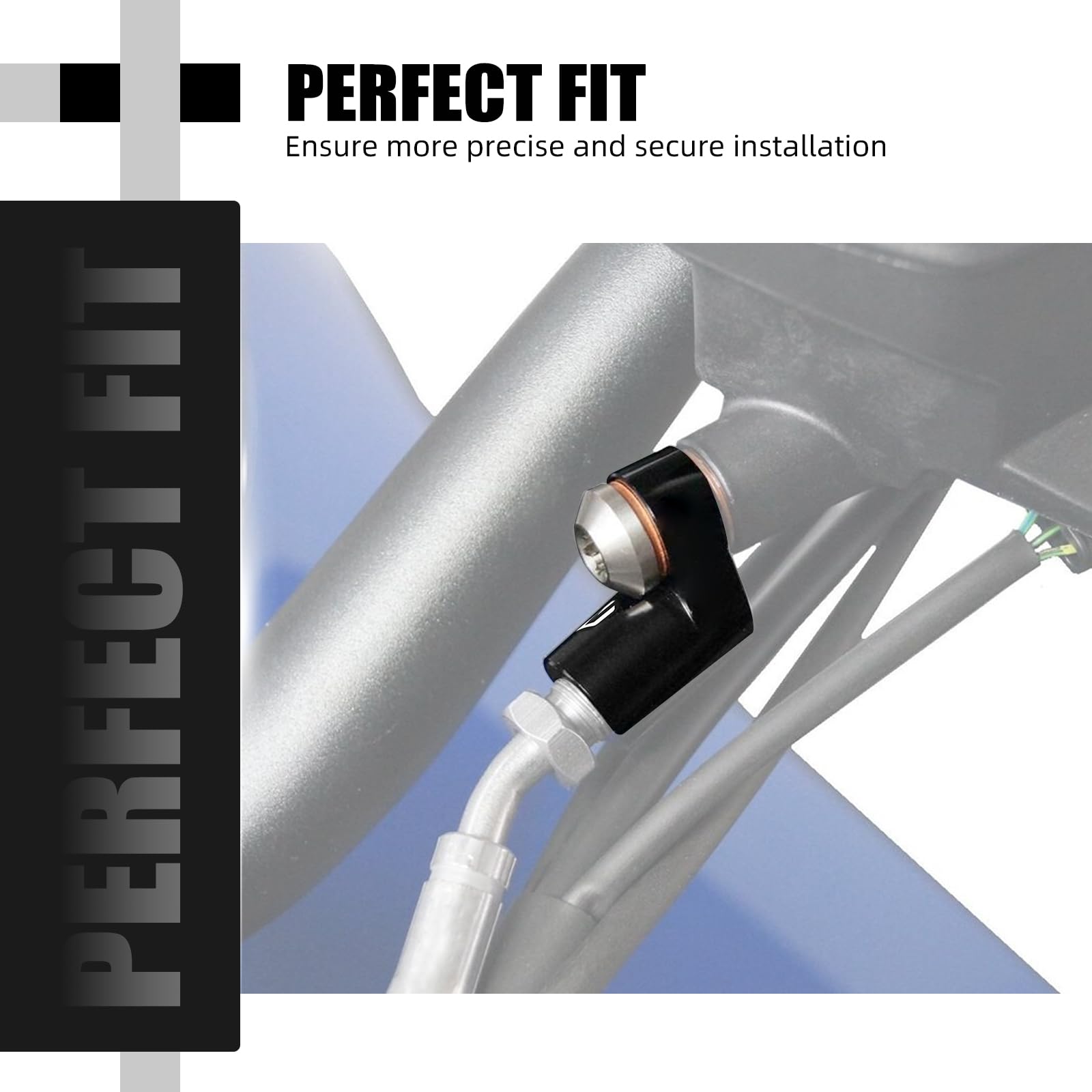 NICECNC Estensione per tubo frizione idraulica nera compatibile con BMW R1300GS, R1250GS, R1200GS Adventure, R nineT Pure, K1600B, alluminio, anodizzato, linea frizione prolungata, vedi montaggio