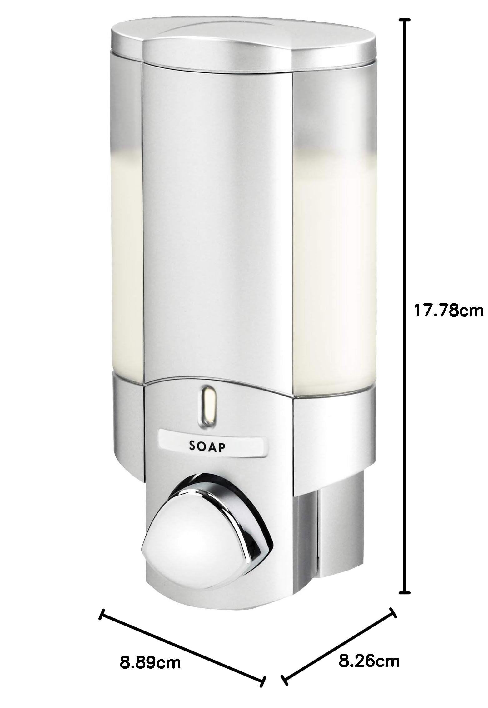 Better Living Aviva Seifenspender für 1 Flasche, Satin Silver 1-Chamber Satin-Silberfarben (Packung mit 2)