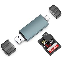 SD Card Reader, USB C to Micro SD Card Adapter, Memory Card Reader for Digital Cameras SD Card Viewer with High Speed USB 3.0 Dual Slots for SD/Micro SD/SDHC/SDXC/MMC for MacBook, Chromebook, Android