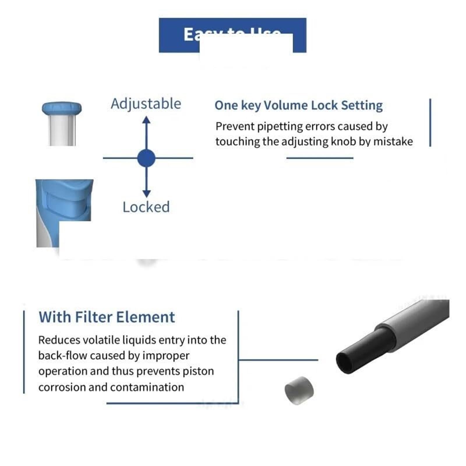 Pipetten Pipette, Labor, 8 Kanäle, Vollständig Verstellbar, 0,5–300 Ul, Mehrkanal-Laborausrüstung,Labor(8 Channel 0.5-10ul)