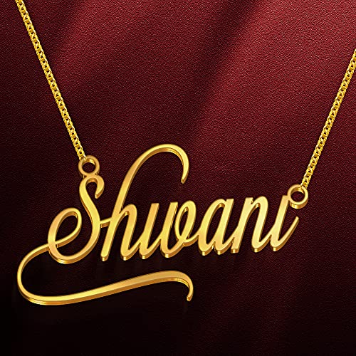 Image of Shivani Cursive Gold & Silver Name Pendant Necklace, Best Jewelry Gift for Girls.