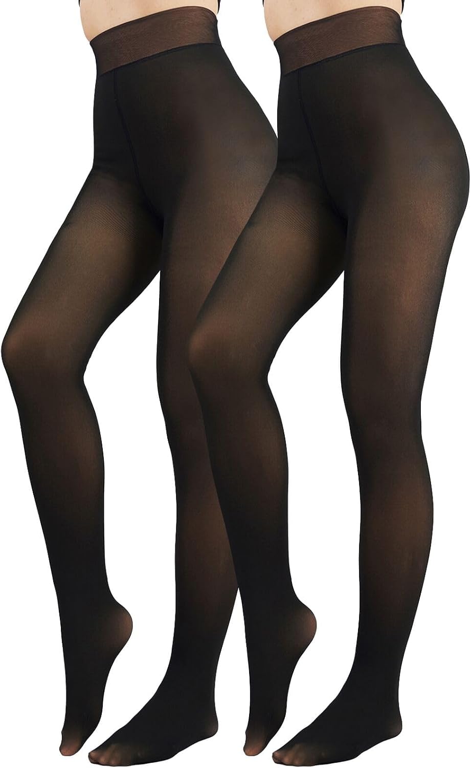 Fleece Lined Tights Sheer Women - Fake Translucent Warm Pantyhose Leggings Sheer Thick Tights for Winter