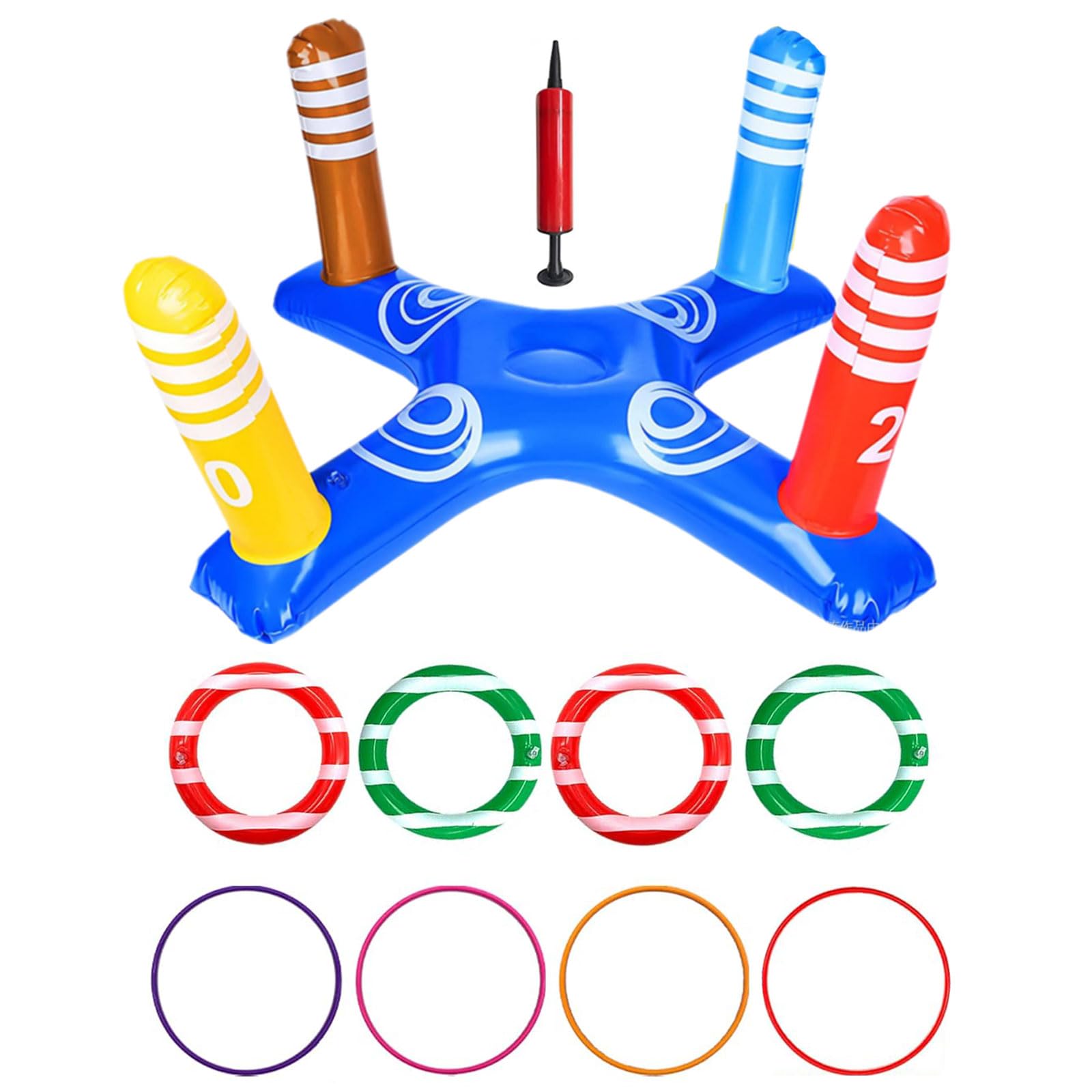 10 Piezas Juguetes Inflables para la Piscina, Juego de Lanzamiento de Anillos Adulto con Cruzado Juguetes Hinchables Piscinas, Juegos Inflables para Piscinas, Juegos de Agua Piscina para Adultos