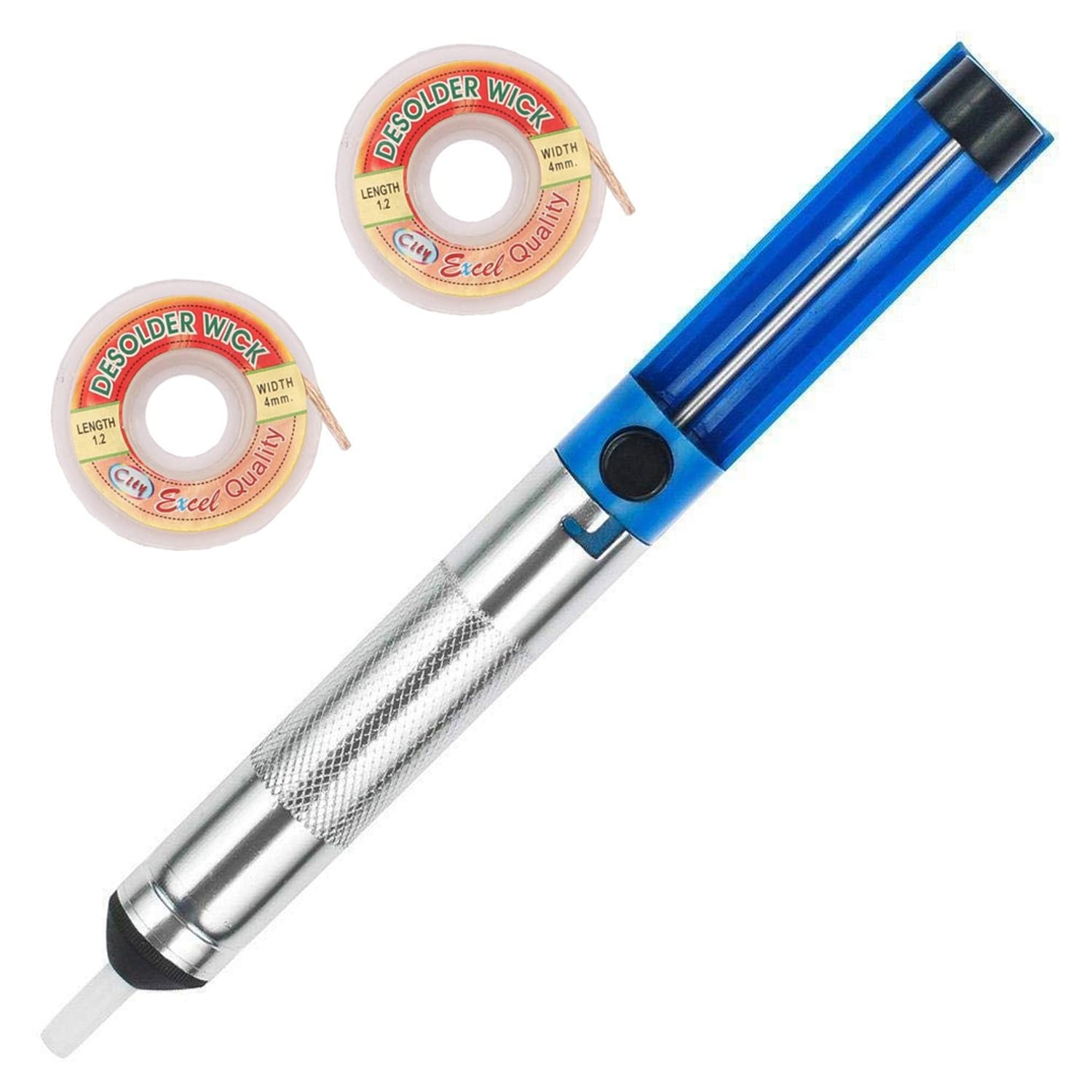 Desoldering Pump, Solder Sucker - Desoldering Vacuum Pump Solder Remover With 2Piece Copper Desoldering Wick (B0DDRPZ88X) Amazon Price History, Amazon Price Tracker