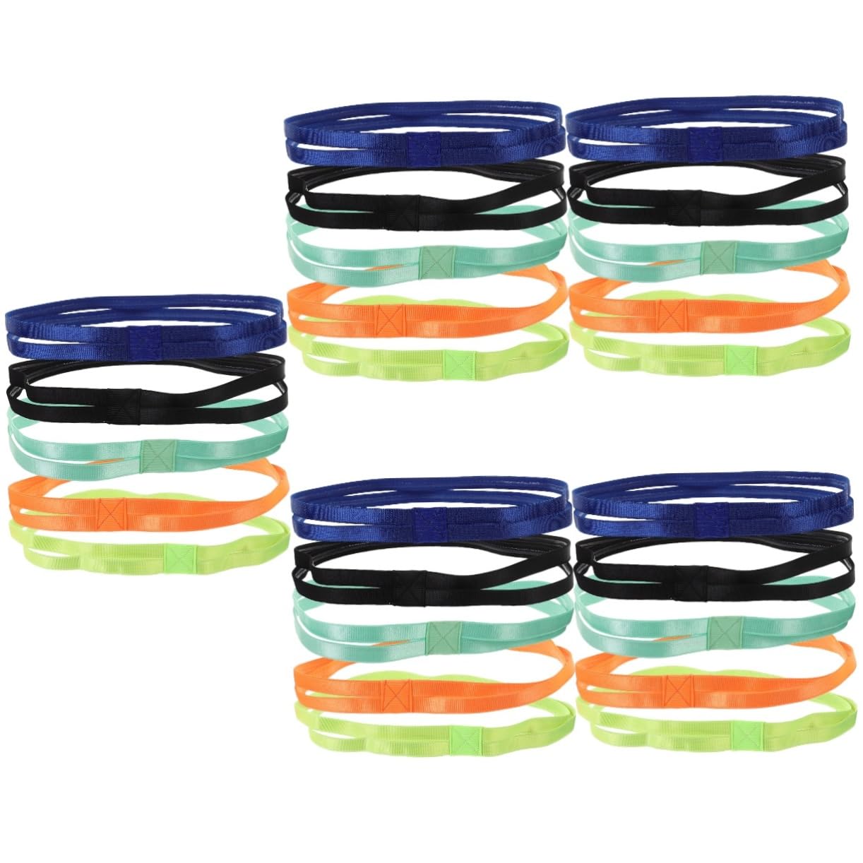 TOYANDONA Elastische Sport Stirnbänder rutschfeste Schweißbänder Für Fitness Yoga Und Atmungsaktive Und Hautfreundliche Haarbänder Grüntönen Neon