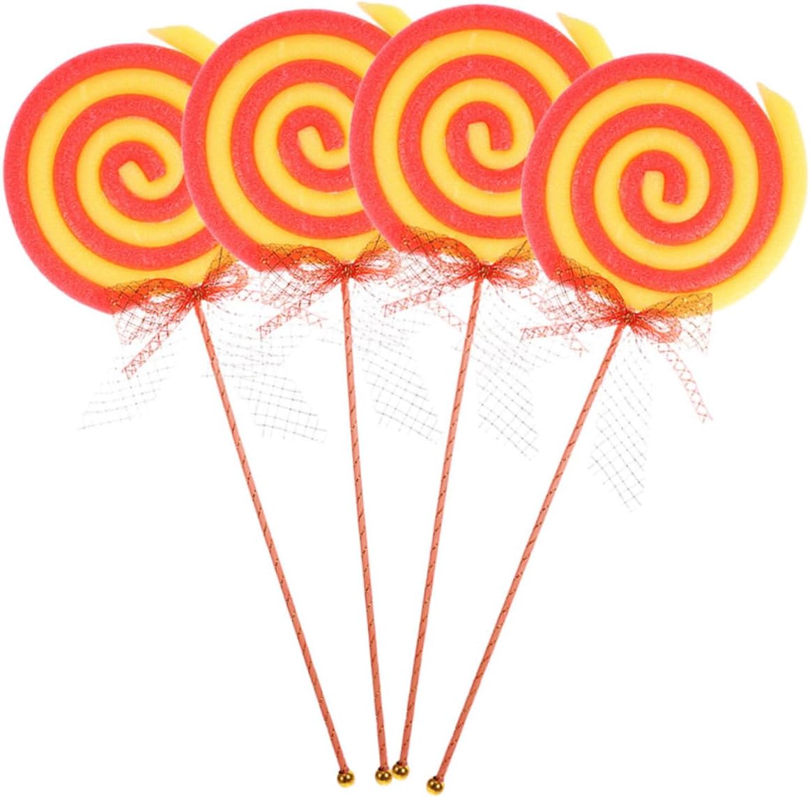 Cabilock 4pcs Fake Lollipop Props Realistic Foam Decorative Candy for Party Photography Cosplay Scene Decoration with Fine Polishing and Plastic Material