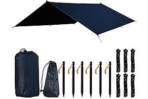 Premium Waterproof Hammock Tarp 10x10/10x12ft for Camping, Backpacking, Outdoor Activities