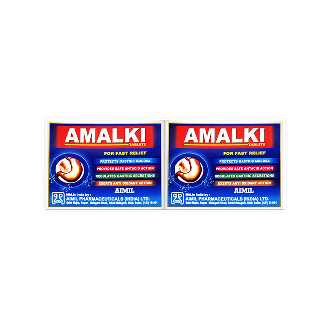 AIMIL Amalki Tablets - 30 Tablets (Pack of 2) | For Hyperacidity, Gut Reflux, and Heart Burn | Fast Relief