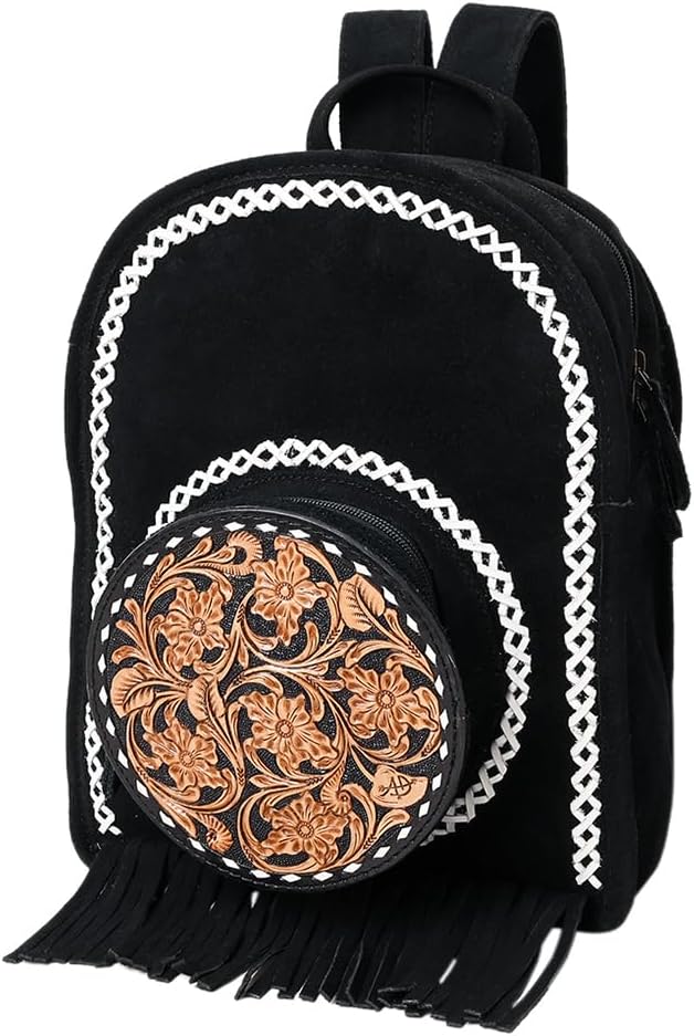American Darling Backpack Hand Tooled Genuine Western Suede Leather women bag | Handbag Purse for Cute