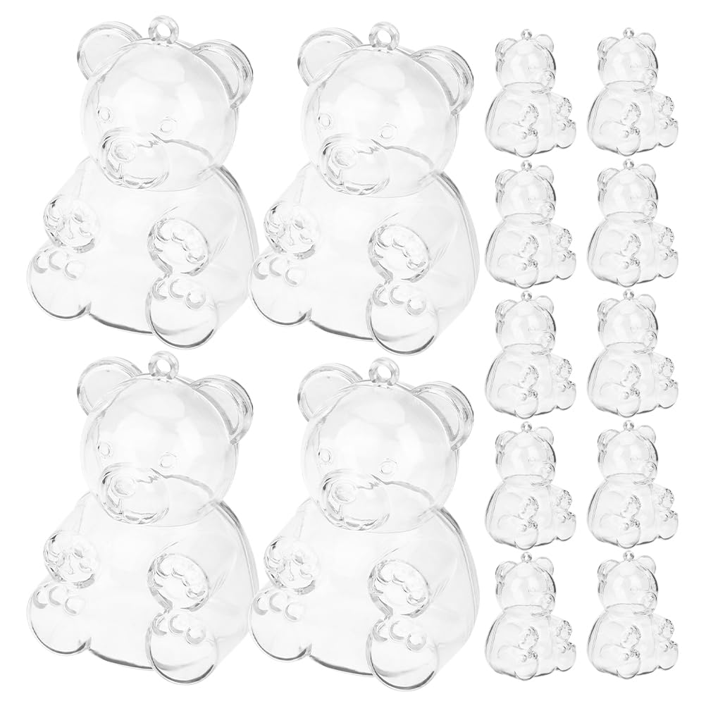 Homoyoyo Scatola Caramelle Orso Trasparente 24 Pezzi in Ps per Feste | Design Adorabile e Forma di Orso, Contenitore Multifunzione per Piccoli Oggetti, per Shower