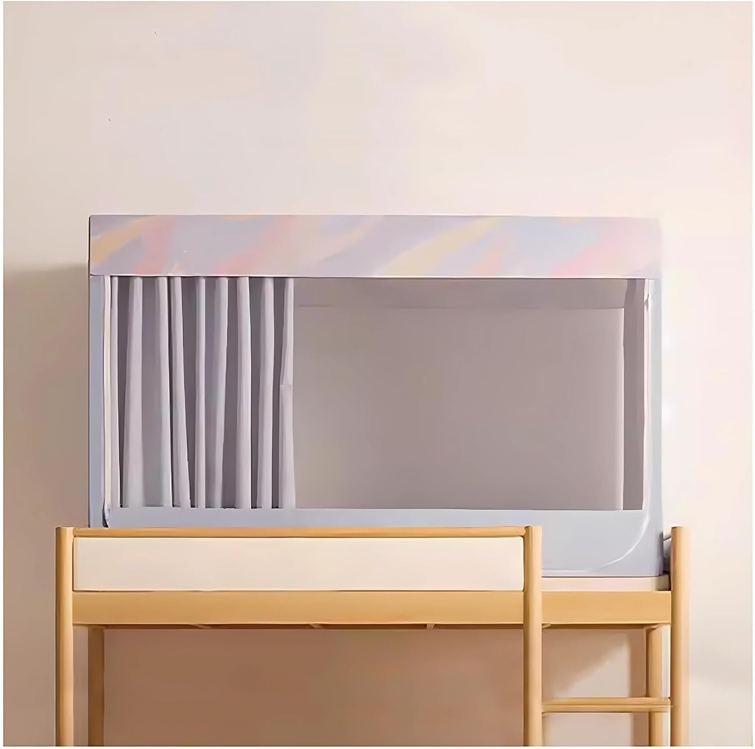 Fabric Bed Drapes Mesh Protection Canopy Shielding Netting,Bunk Bed Curtains,Privacy Shading 4 Corner Post Bed Canopy Frame Canopy Bed Poles Twin Top Bunk Bed Tent Canopy Bunk Bed Cover Tent