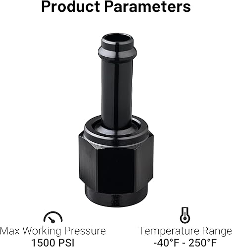 Vista 100 de EVIL ENERGY 8AN hembra a manguera de púas de 1/2 pulgada giratoria de 45 grados