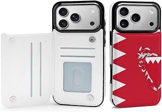 Bahrain Flag Bahraini Emblem Compatible with iPhone 17/17 Air/17 Pro/17 Pro Max Phone Case Fashion Card Holder Wallet Flip Cover