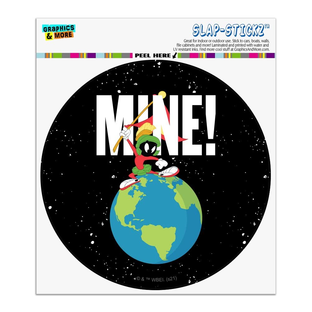 GRAPHICS & MORE Looney Tunes Marvin The Martian Mine - Adhesivo circular para ventana de coche