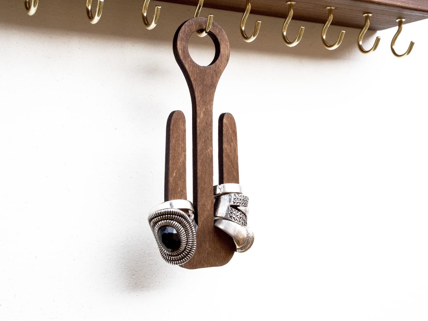 Schmuckaufbewahrung aus Holz für Ohrringe Ringe Ketten Armbänder und Ohrstecker - Handgemacht in Deutschland - Schmuckdisplay zum Anhängen - einfache Wandmontage