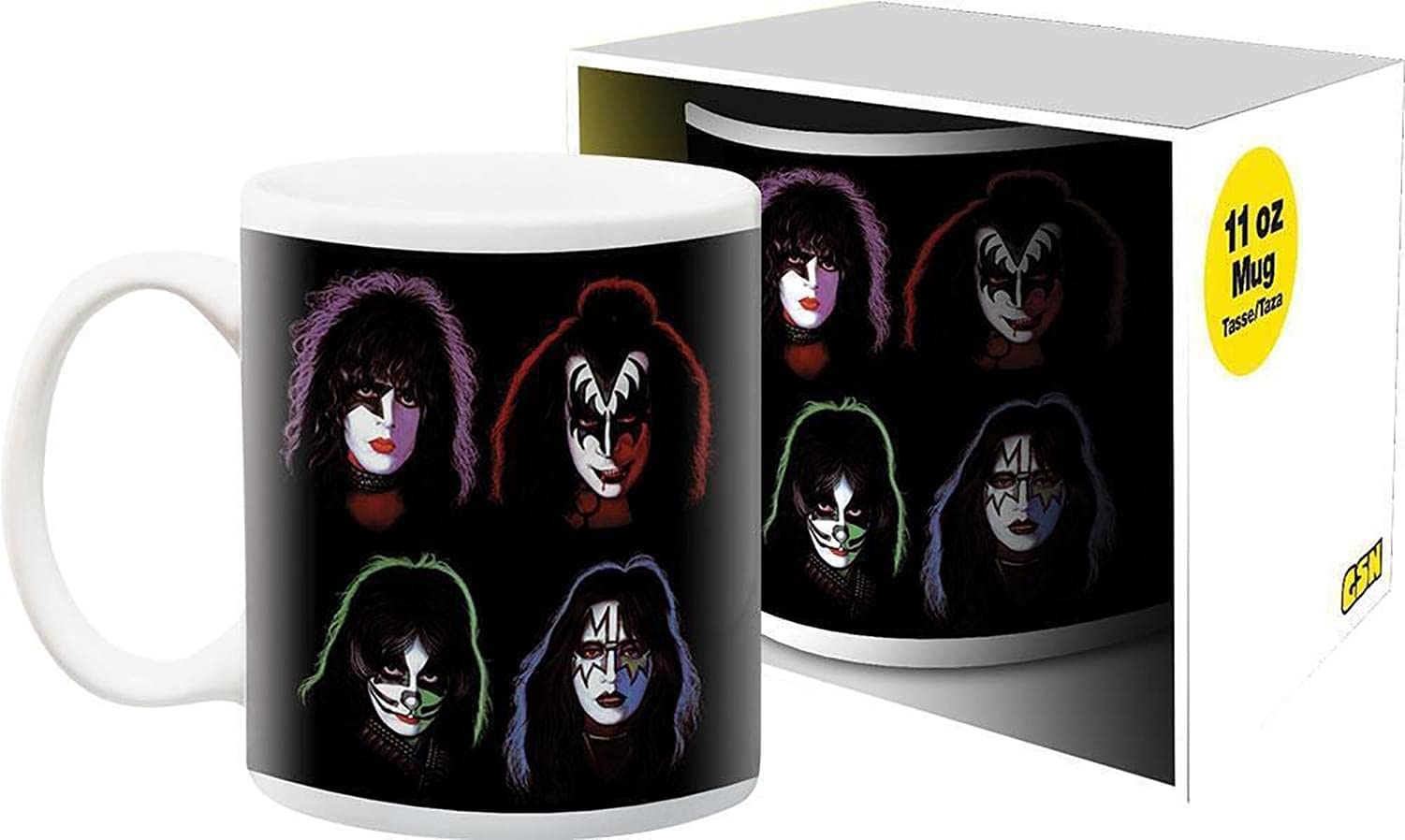 Amazon.com | NMR KISS Band Portraits 11 Ounce Ceramic Mug Black